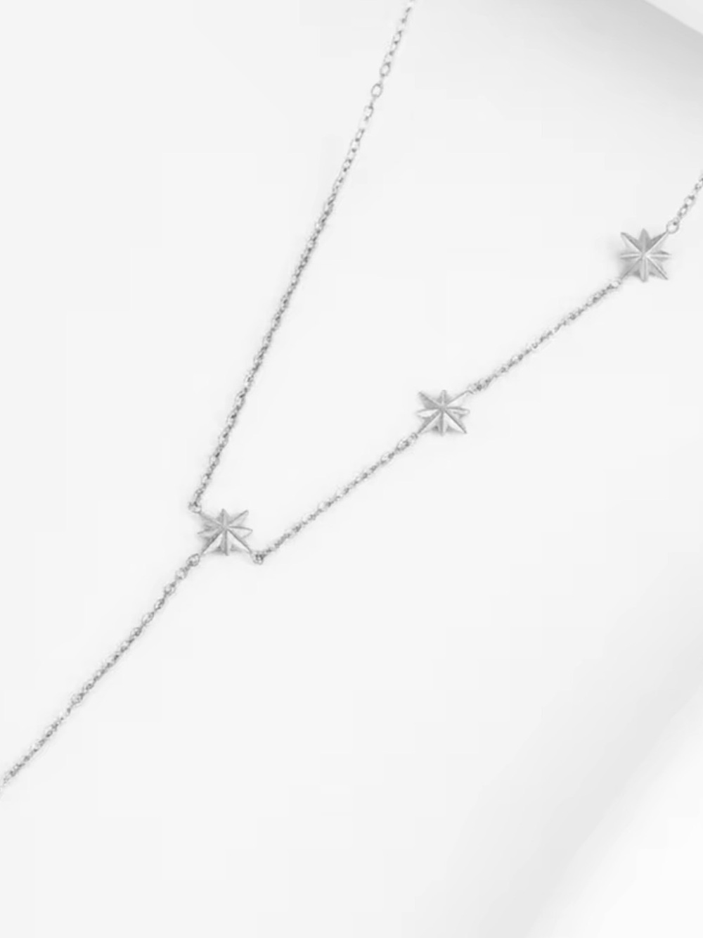 Stainless Steel Starburst Lariat Necklace - Women Jewelry